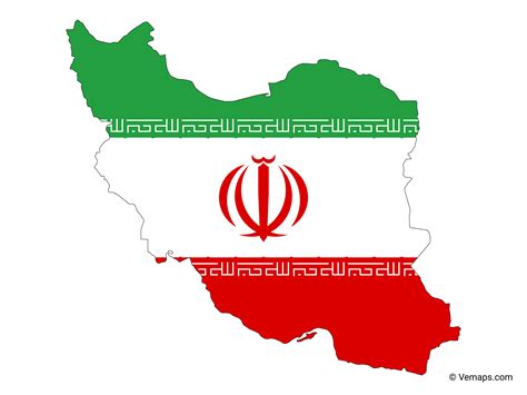 iran flag map